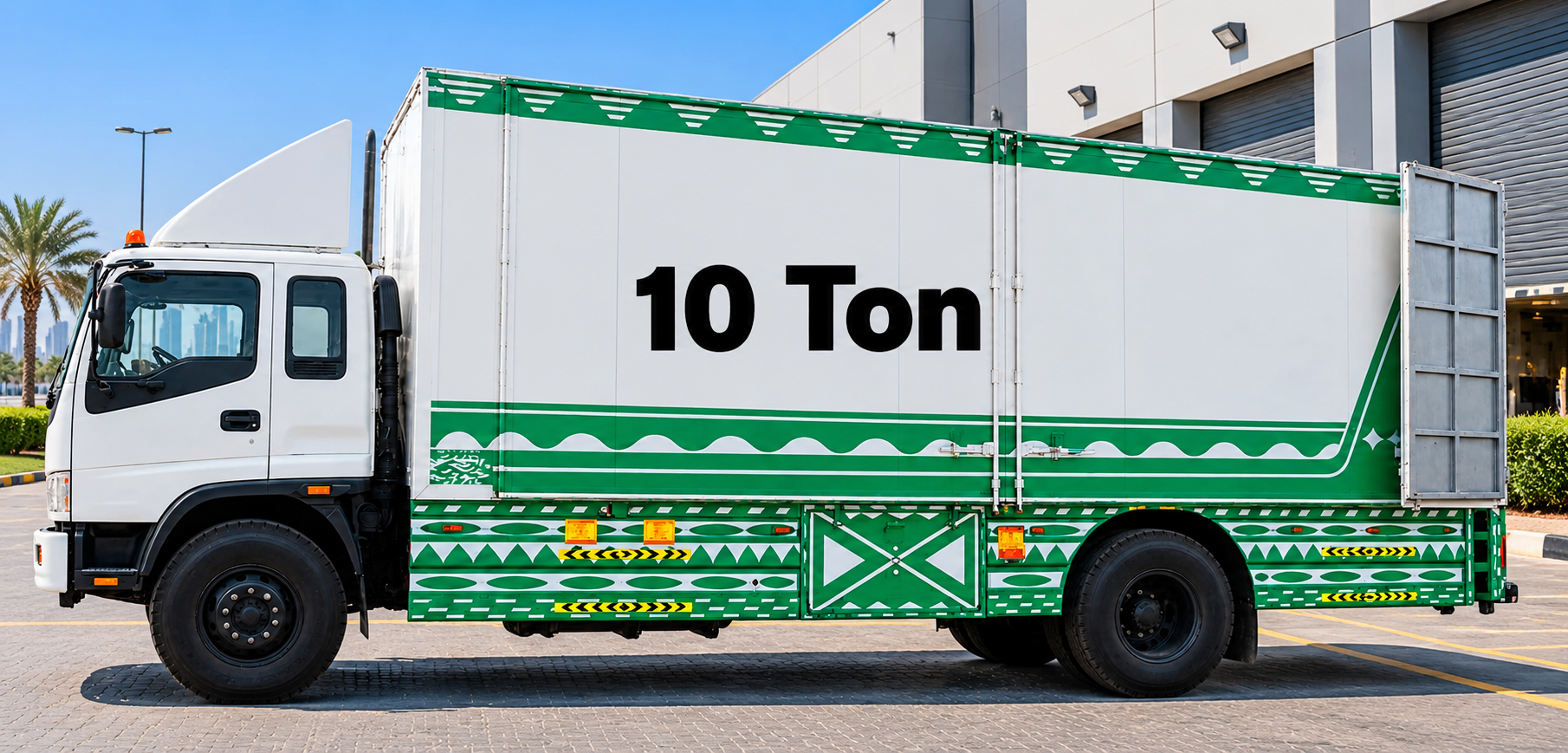 Home White and green 10 ton truck